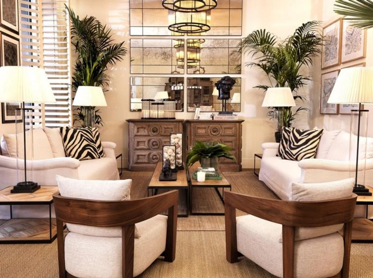 Luxus Art Deco Mahagoni Sessel - Luxus Hotel Möbel