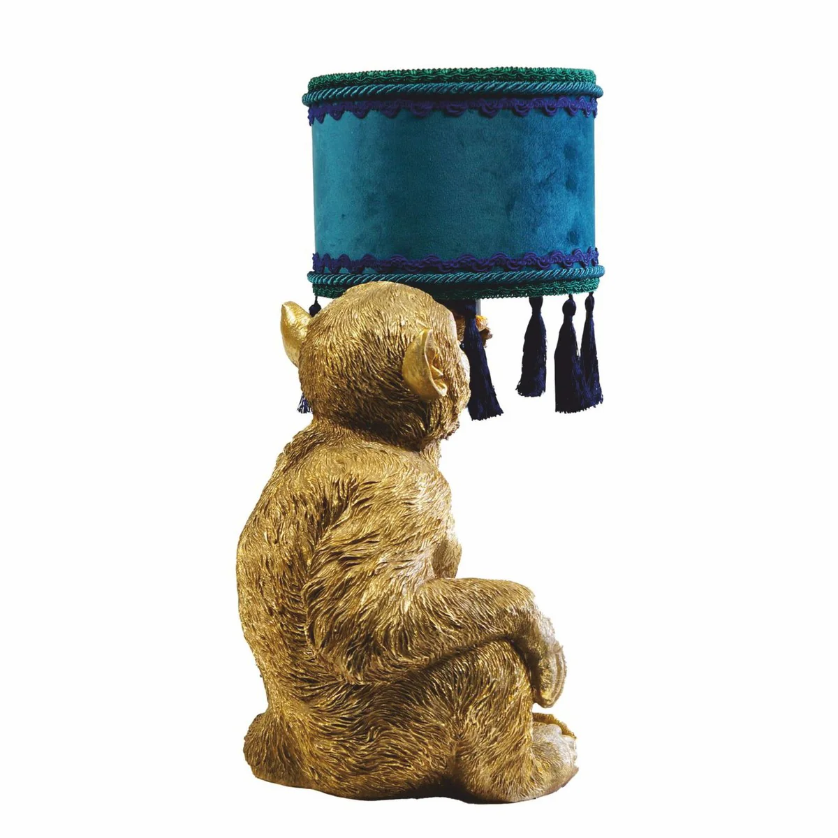Luxus Tischleuchte Affe Gold / Blau / Grün H. 50 cm - Luxus Leuchten