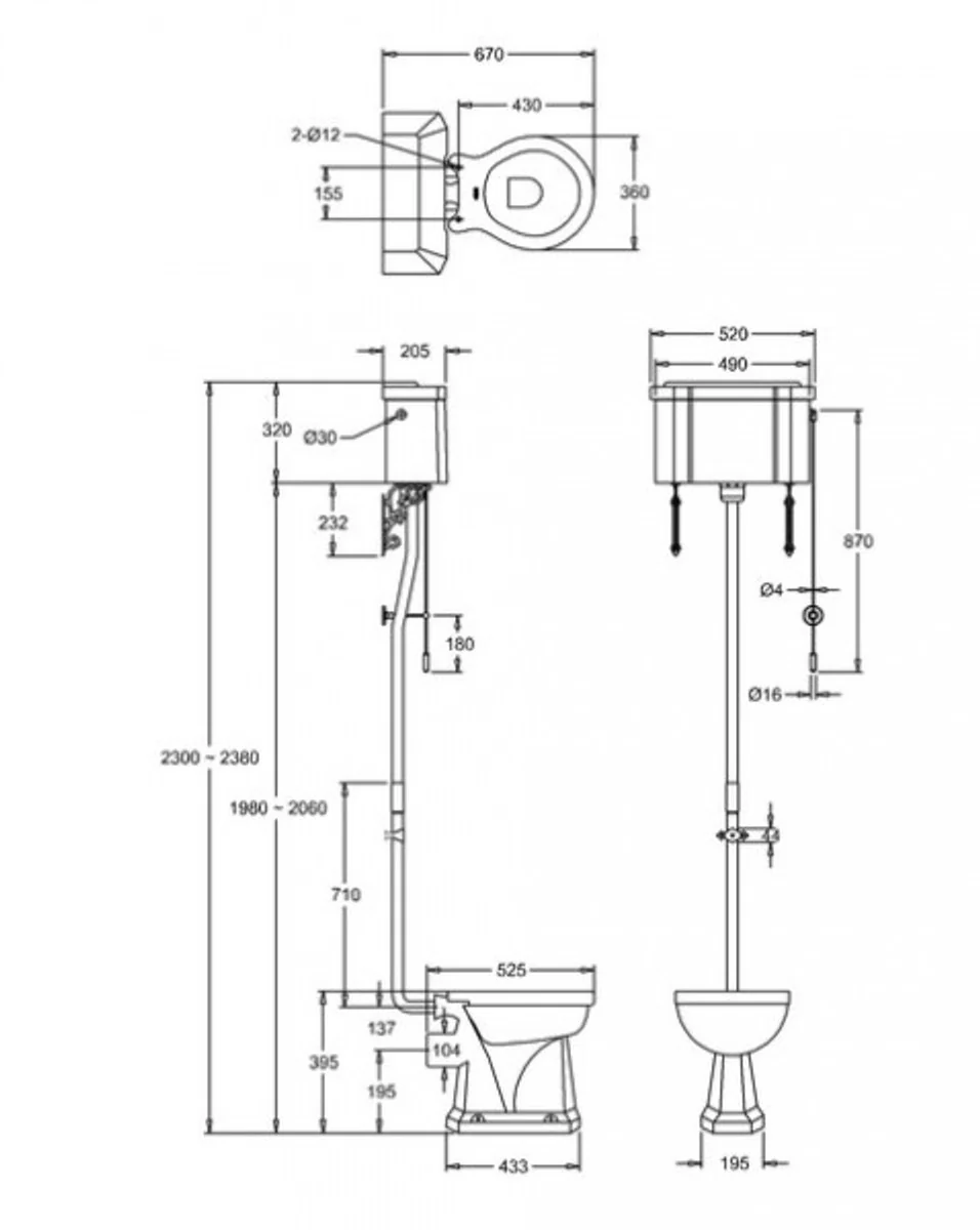 Luxus Jugendstil WC Weiß / Eiche hochhängend mit Keramik Spülkasten - Barockstil Antik Stil