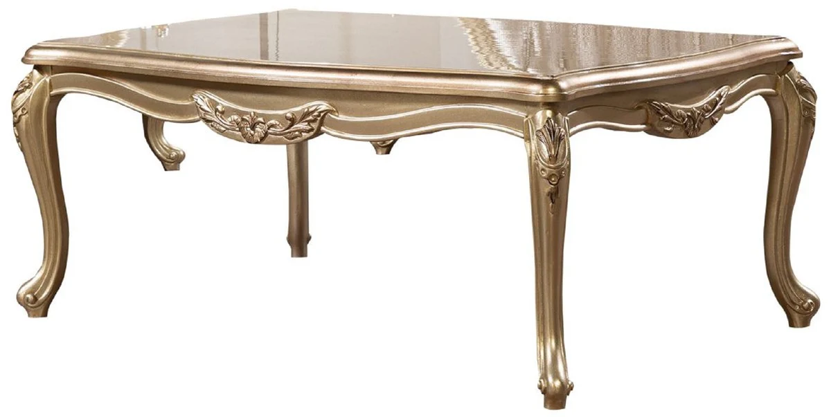 Luxus Barock Wohnzimmer Set Silber / Gold - 2 Barock Sofas & 2 Barock Sessel & 1 Barock Couchtisch - Luxus Wohnzimmer Möbel im Barockstil - Barock Möbel - Edel & Prunkvoll