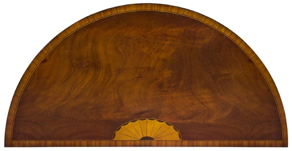 Luxus Jugendstil Kommode Dunkelbraun / Hellbraun 115 x 59 x H. 86 cm - Halbrunde Mahagoni Kommode mit Schublade und 2 Türen - Jugendstil Möbel