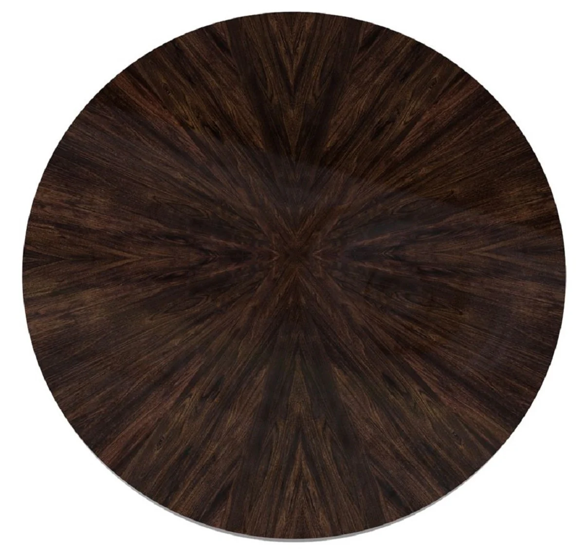 Luxus Couchtisch Dunkelbraun Ø 130 x H. 38 cm - Runder Massivholz Wohnzimmertisch - Wohnzimmer Möbel - Luxus Möbel