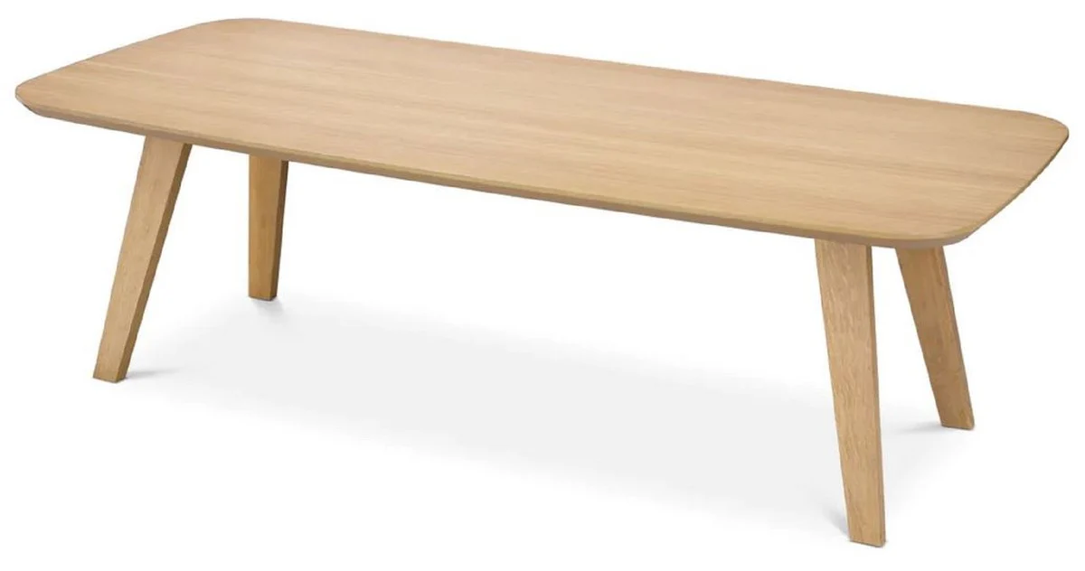 Luxus Esstisch Naturfarben 245 x 109,5 x H. 77 cm - Rechteckiger Massivholz Küchentisch - Esszimmer Möbel - Küchen Möbel - Luxus Möbel - Luxus Einrichtung