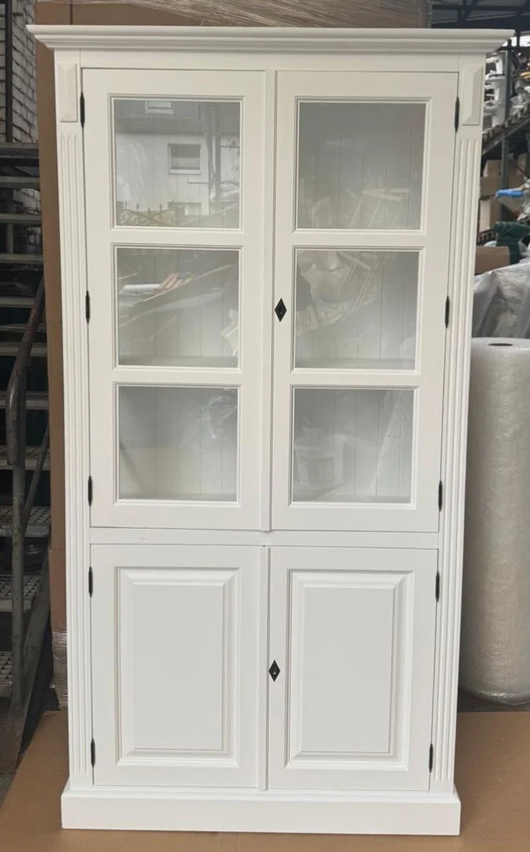 Landhausstil Massivholz Esszimmer Schrank Weiß 110 x 40 x H. 200 cm