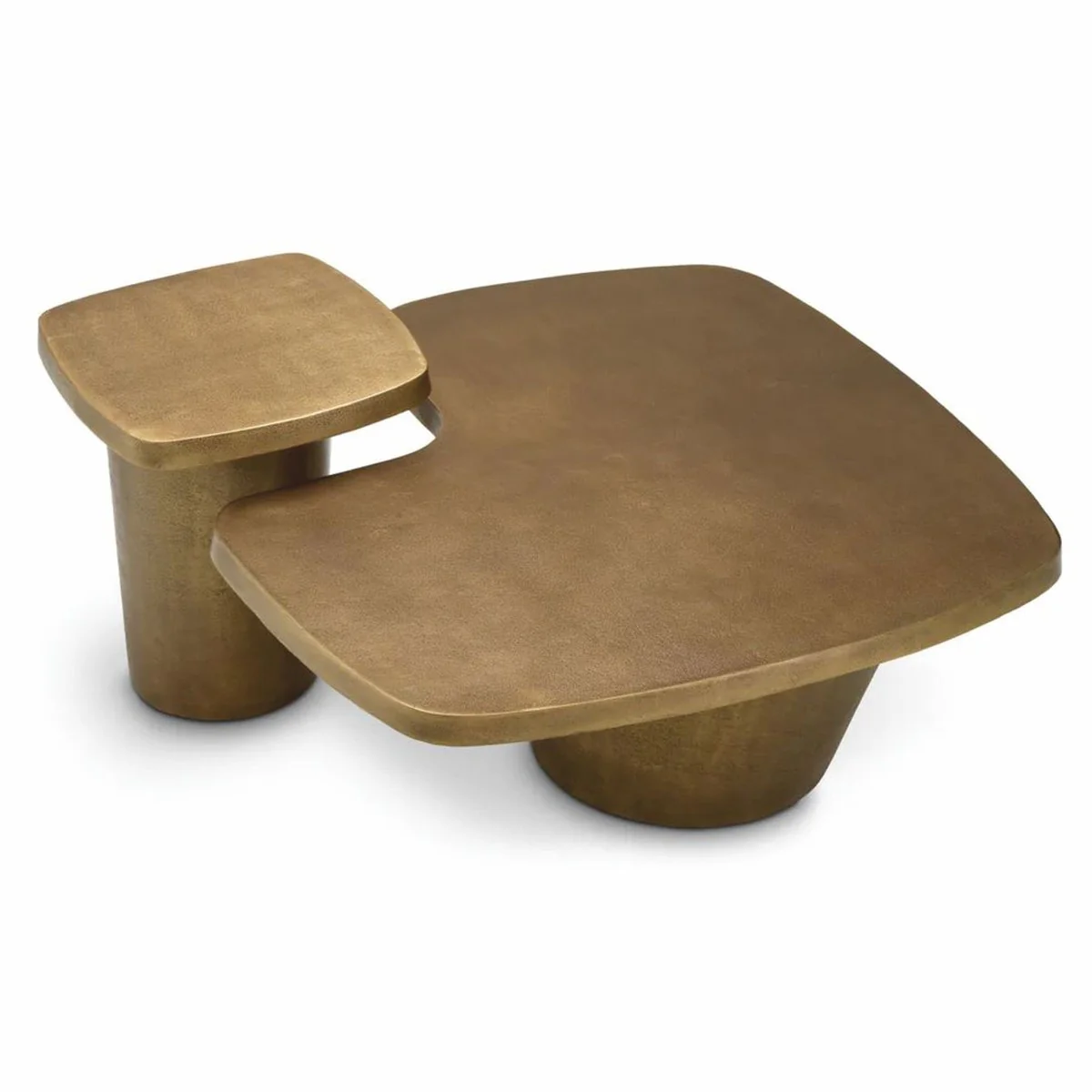 Luxus Aluminium Couchtisch Set Vintage Messing - Hotel & Wohnzimmer Möbel