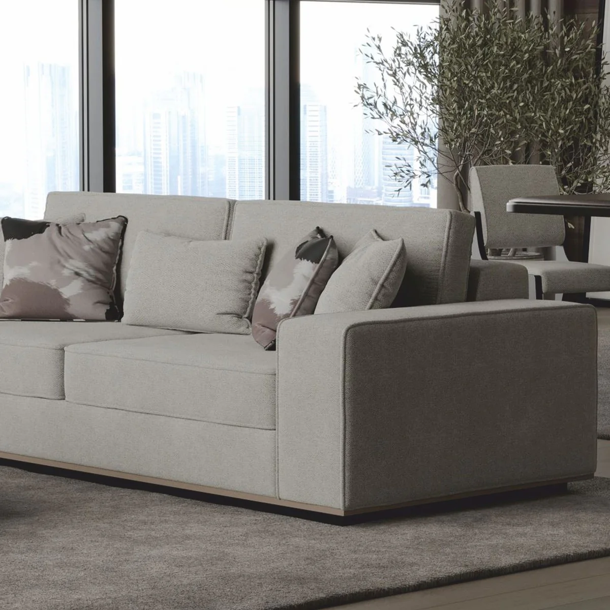 Luxus Sofa Grau 263 cm - Hotel & Wohnzimmer Möbel
