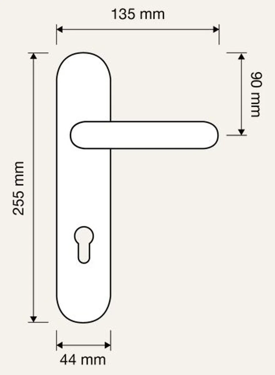 Barock Türklinken Set Messing Patiniert 13,5 x H. 25,5 cm - Barockmöbel
