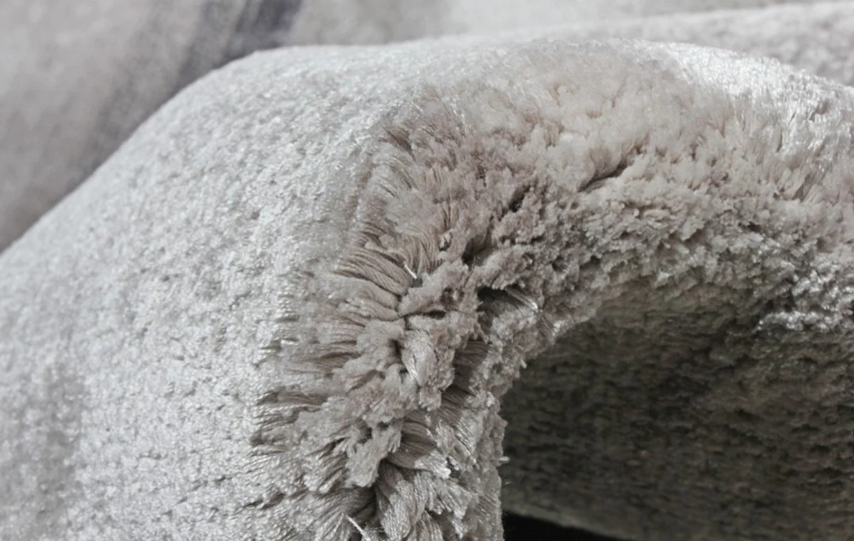 Luxus Teppich Grau / Schwarz 160 x 230 cm - Rechteckiger Welliger Wohnzimmer Teppich - Schlafzimmer Teppich - Luxus Interior - Luxus Qualität