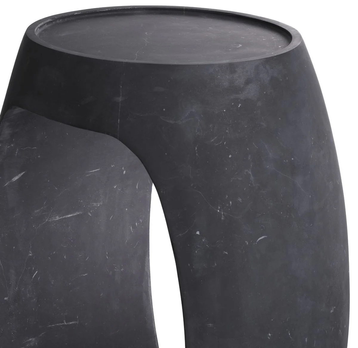 Luxus Marmor Beistelltisch Schwarz 37 x 29 x H. 55,5 cm - Marmor Möbel - Luxus Qualität