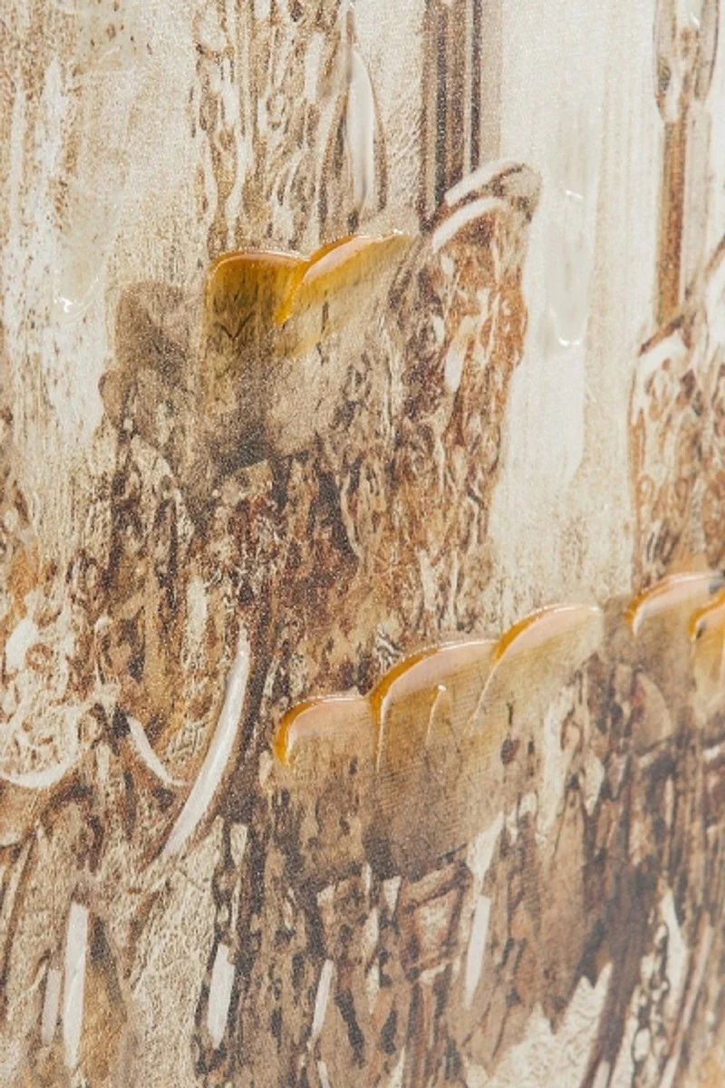 Barock Ölgemälde Kronleuchter Mehrfarbig 80 x H. 80 cm - Prachtvolles Ölbild