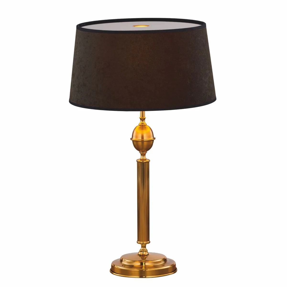 Luxus Jugendstil Tischleuchte Gold / Braun / Schwarz H. 60 cm