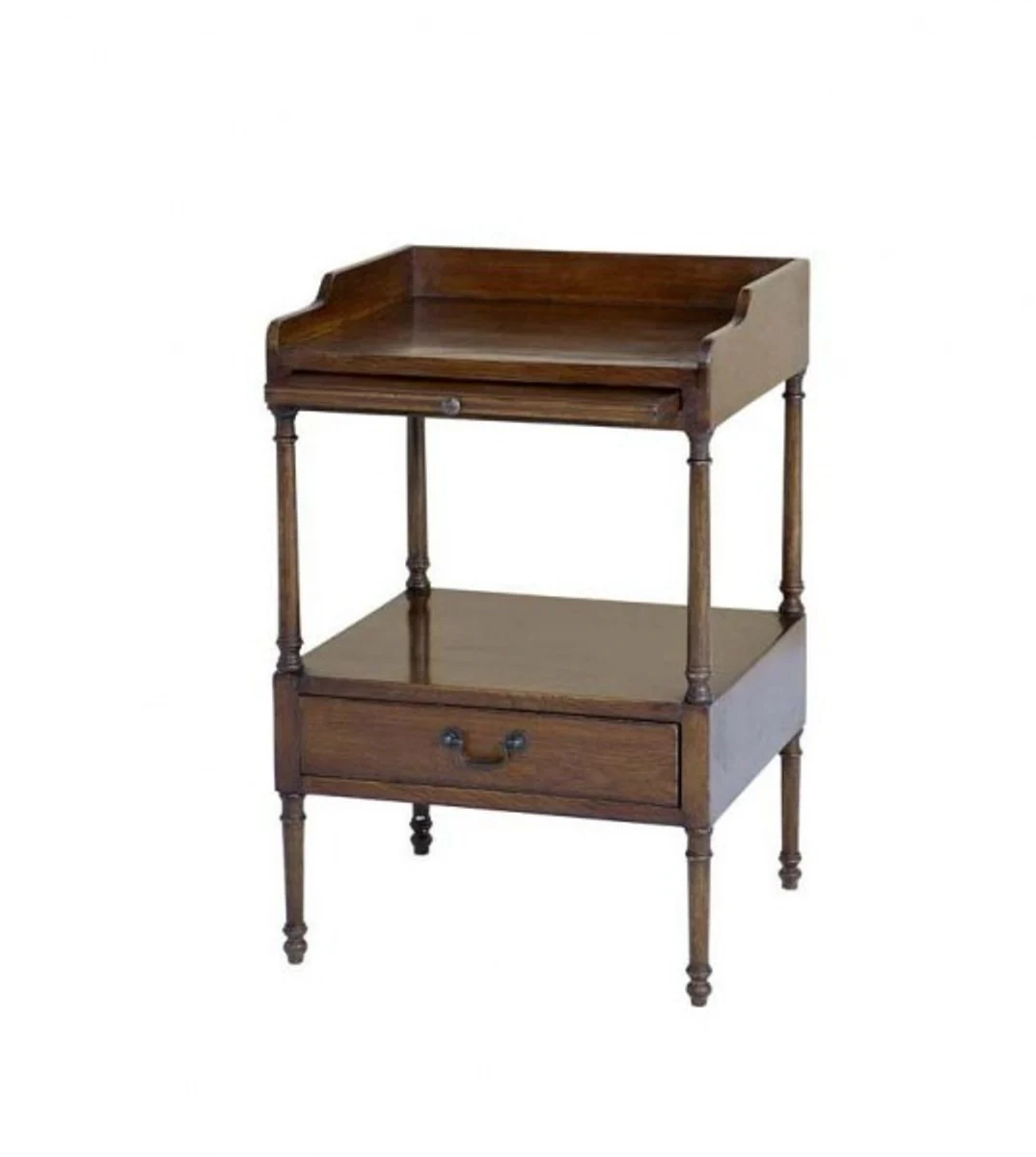 Luxus Art Deco Designer Eichenholz Beistelltisch 48 x 42 x H. 73 cm - Hotel Tisch Möbel