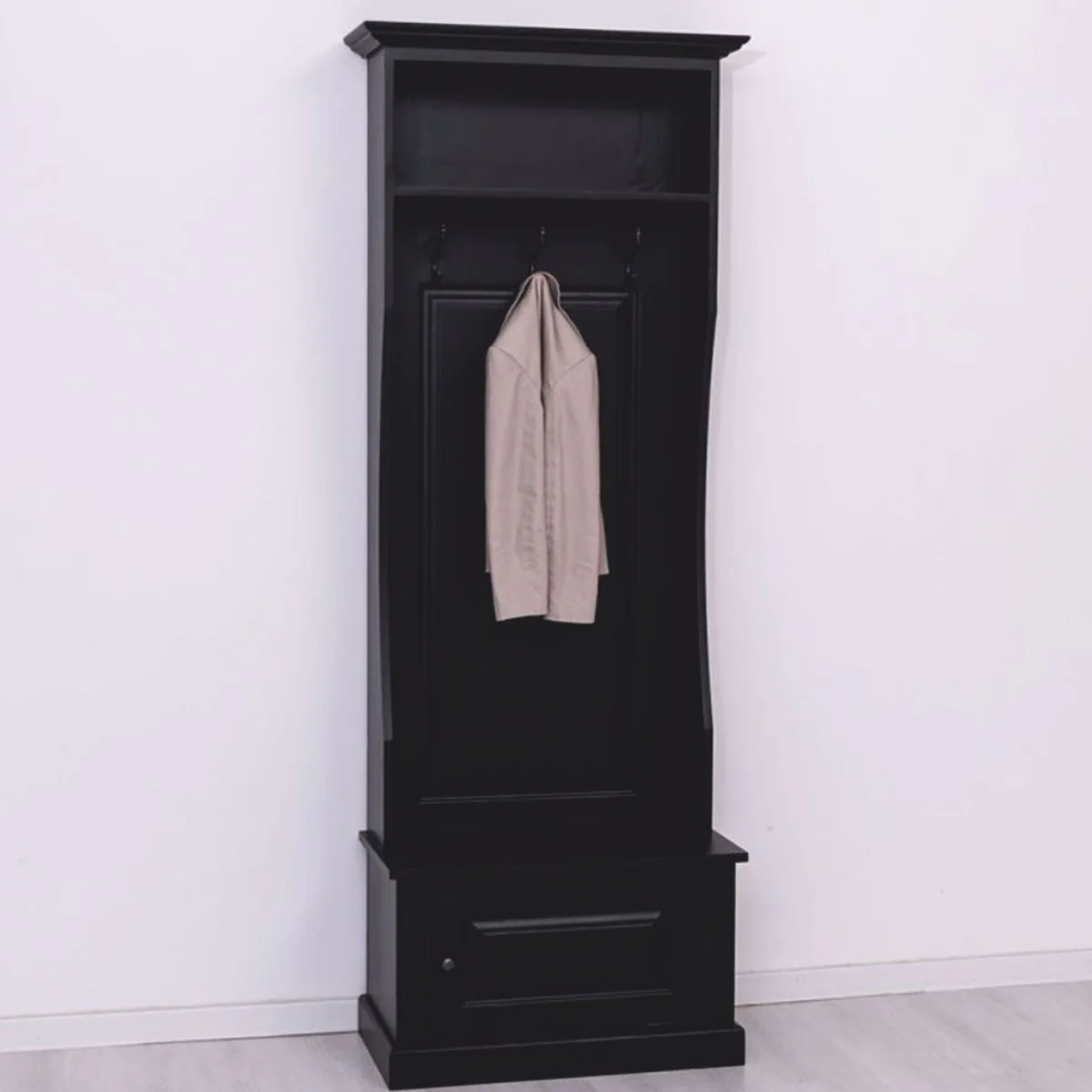 Landhausstil Garderobe Schwarz 80 x H. 210 cm - Garderoben Möbel