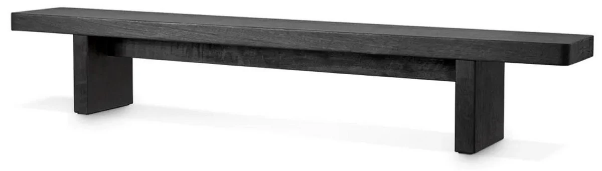 Luxus Couchtisch Schwarz 240 x 35 x H. 41 cm - Riesiger Massivholz Wohnzimmertisch - Wohnzimmer Möbel - Hotel Möbel - Luxus Möbel - Luxus Einrichtung