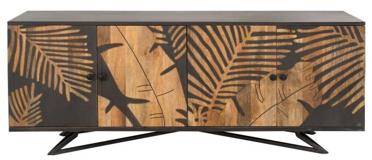 Designer Kommode Sideboard 175 x 45 x H.75cm Fernsehschrank - Handgefertigt aus massivem Mangoholz!