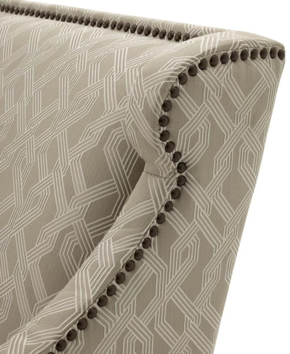 Wohnzimmer Sessel Grau 74 x 81 x H. 89 cm - Luxus Ohrensessel