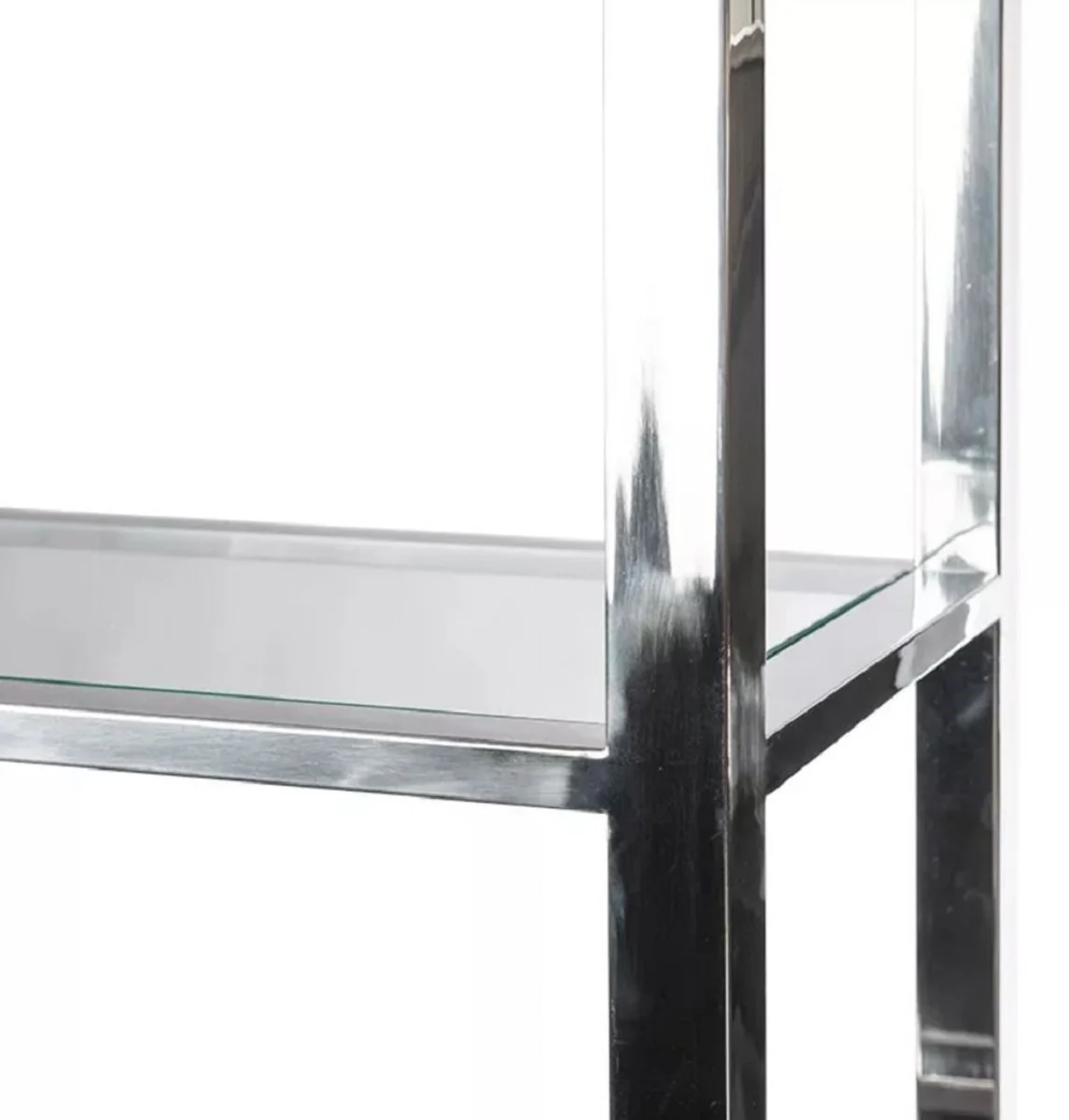 Regalschrank mit Leiter Schwarz / Silber 219 x 43 x H. 240 cm - Bücherschrank - Wohnzimmer Schrank - Büro Schrank - Wohnzimmer Möbel - Büro Möbel - Luxus Möbel