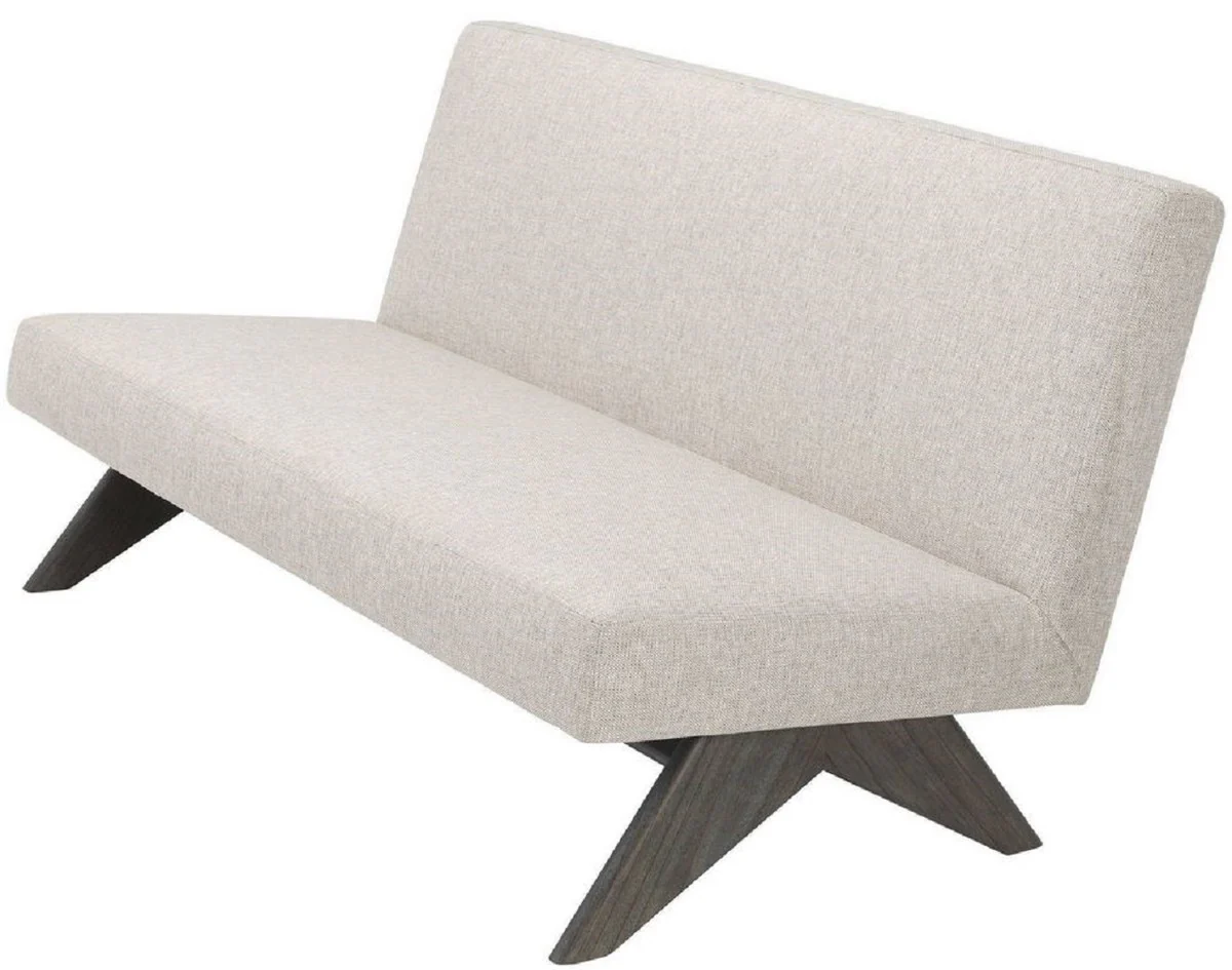 Luxus Couch Naturfarben / Braun 152 x 81 x H. 75 cm - Wohnzimmer Sofa - Luxus Wohnzimmer Möbel