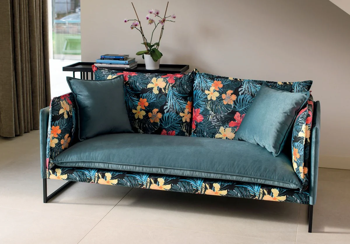 Luxus Wohnzimmer Sofa mit Blumendesign 180 cm