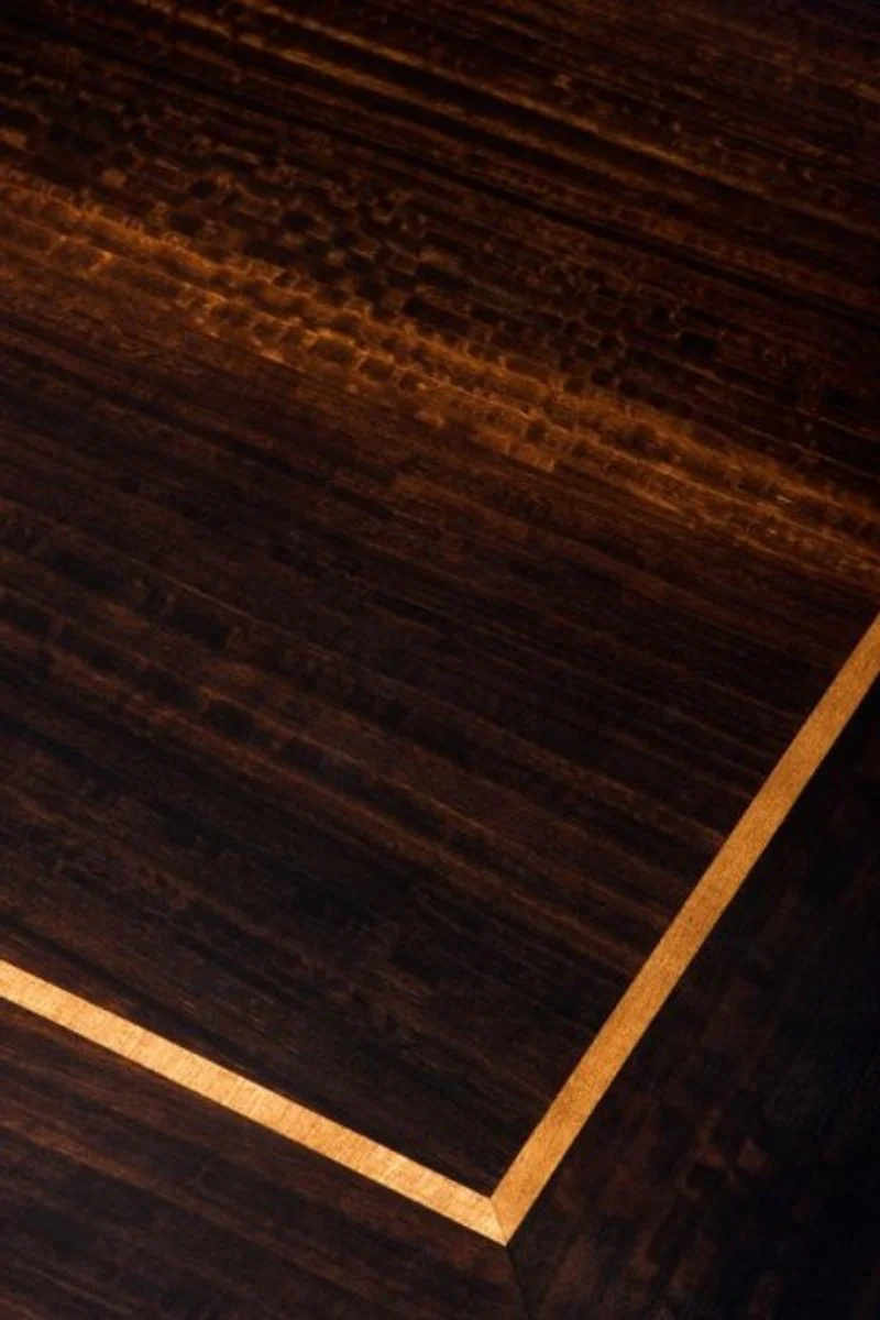 Designer Luxus Esstisch Braun Hochglanz / Chrom 220 cm - Esszimmer Tisch - Konferenztisch