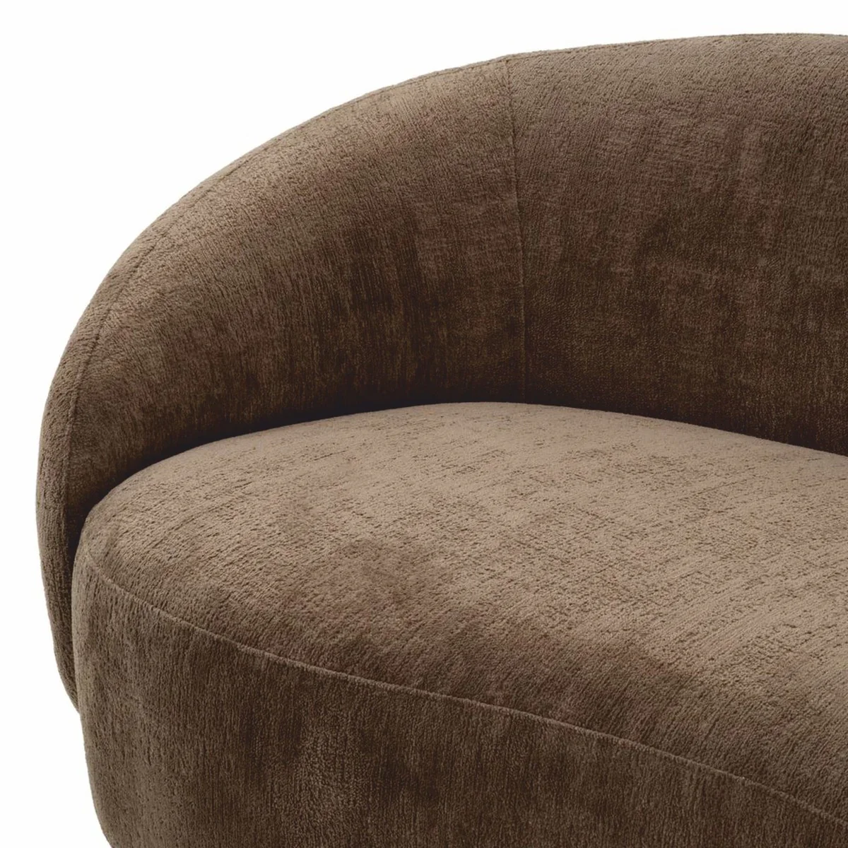 Luxus Sofa Braun / Schwarz 235 cm - Gebogenes Wohnzimmer Sofa