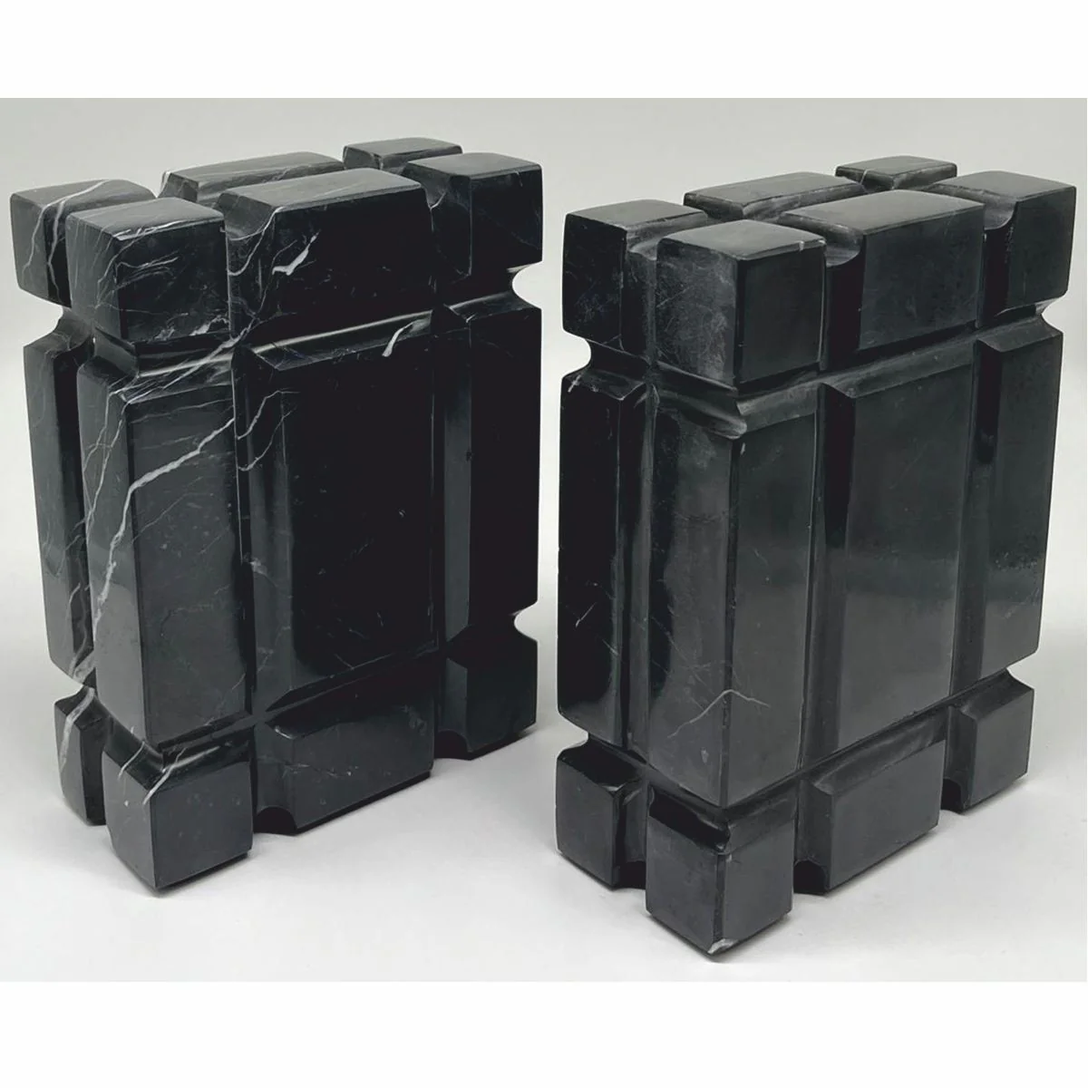 Luxus Marmor Deko Buchstützen Set Schwarz - Deko Accessoires