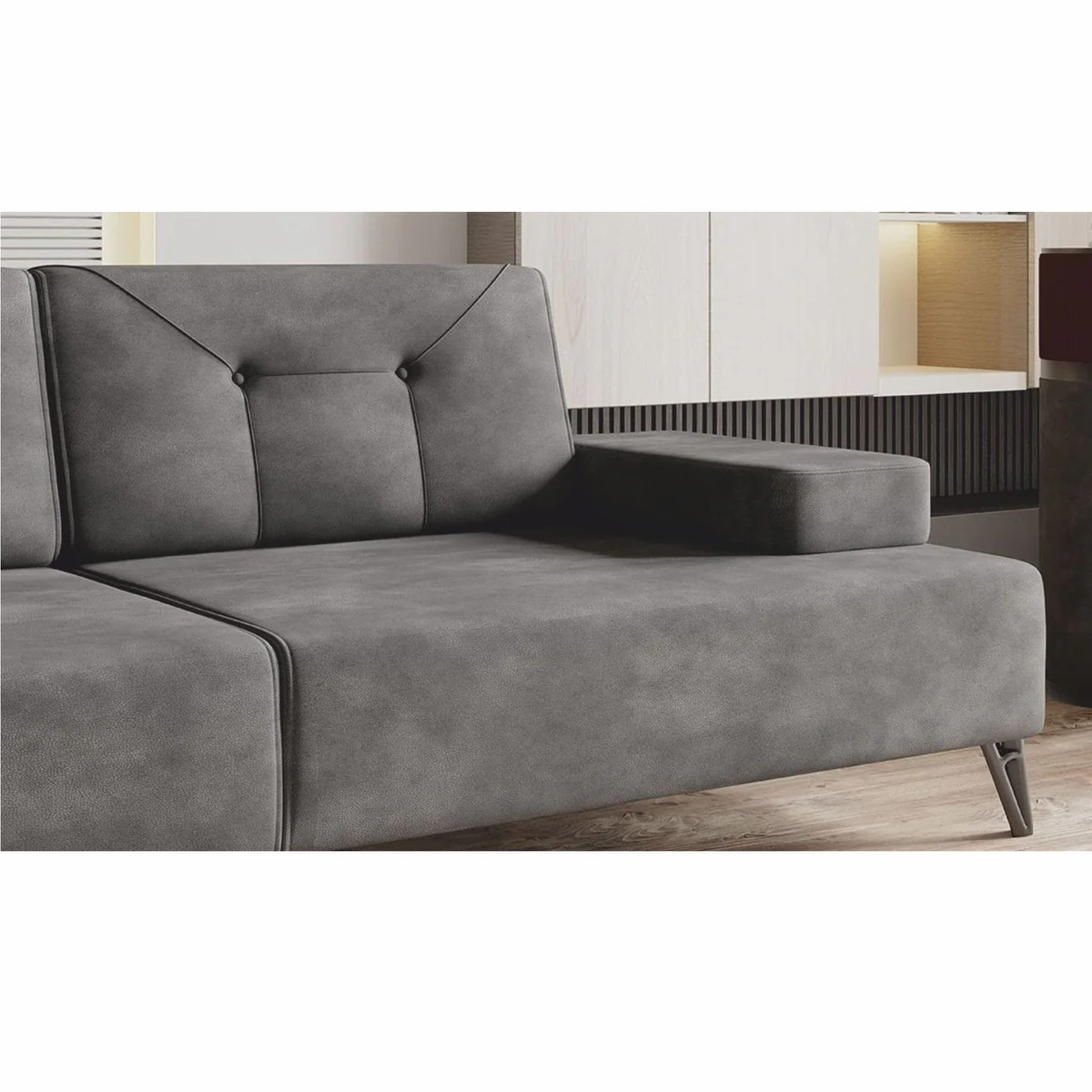 Luxus 3er Sofa mit verstellbaren Arm- und Rückenlehnen Grau 226 cm - Wohnzimmer Möbel