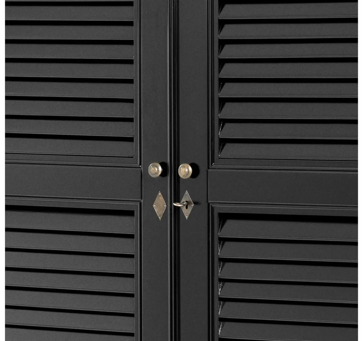 Luxus Schlafzimmerschrank / Kleiderschrank mit 2 Türen und 2 Schubladen Schwarz 135 x 58 x H. 227 cm - Luxus Schlafzimmermöbel