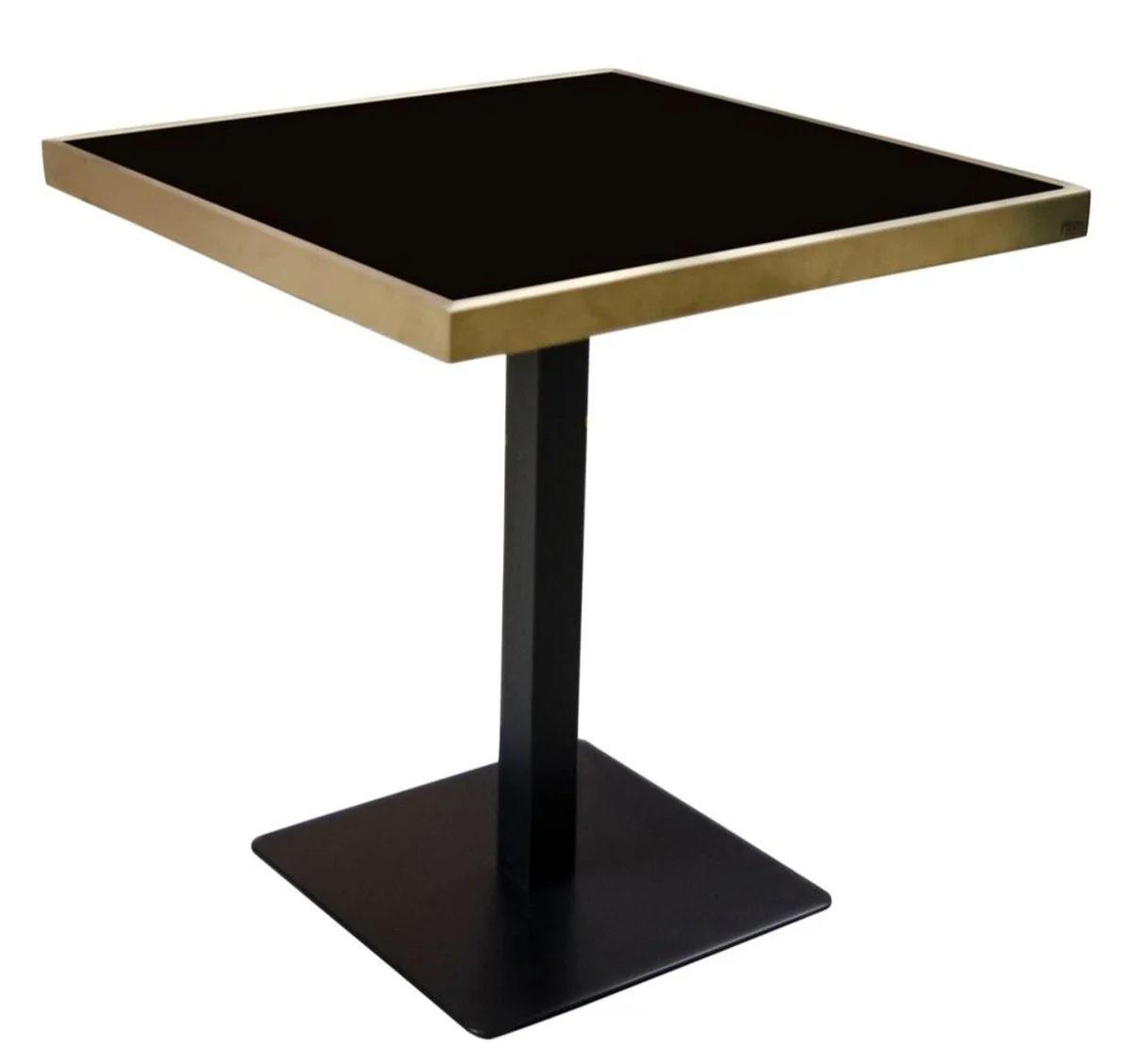 Luxus Esstisch Schwarz / Gold 70 x 70 x H. 76 cm - Esszimmermöbel