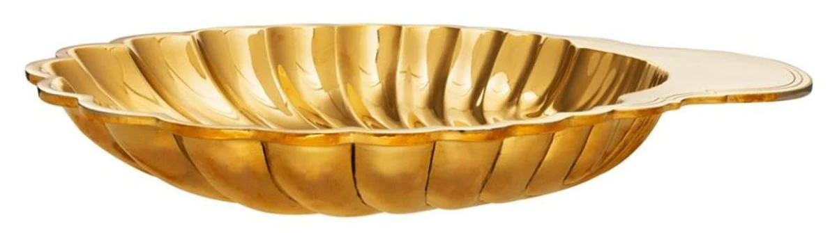 Luxus Messing Muschel Serviertablett Gold - Designer Tablett