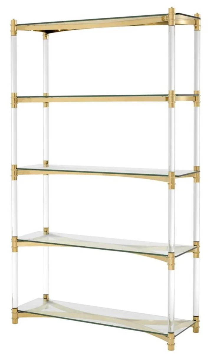 Wohnzimmerschrank / Regalschrank Gold 117 x 41 x H. 200 cm - Luxus Möbel