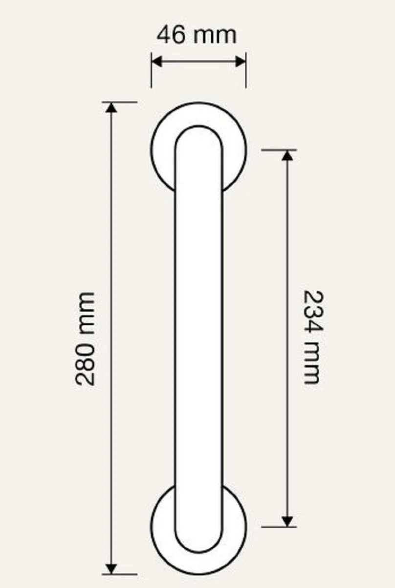 Jugendstil Türgriff Set Französisches Gold 4,6 x 28 cm - Luxus Qualität