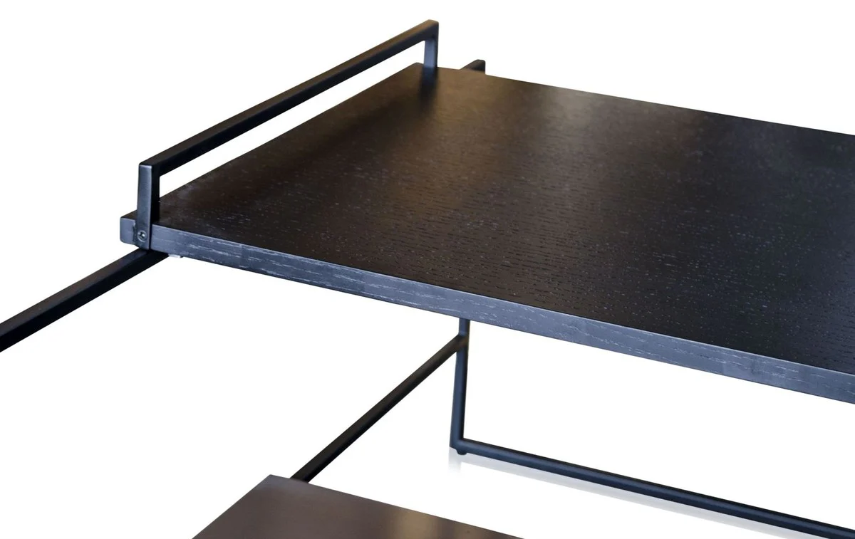 Luxus Couchtisch Schwarz 100 x 100 x H. 39,5 cm - Designer Wohnzimmertisch