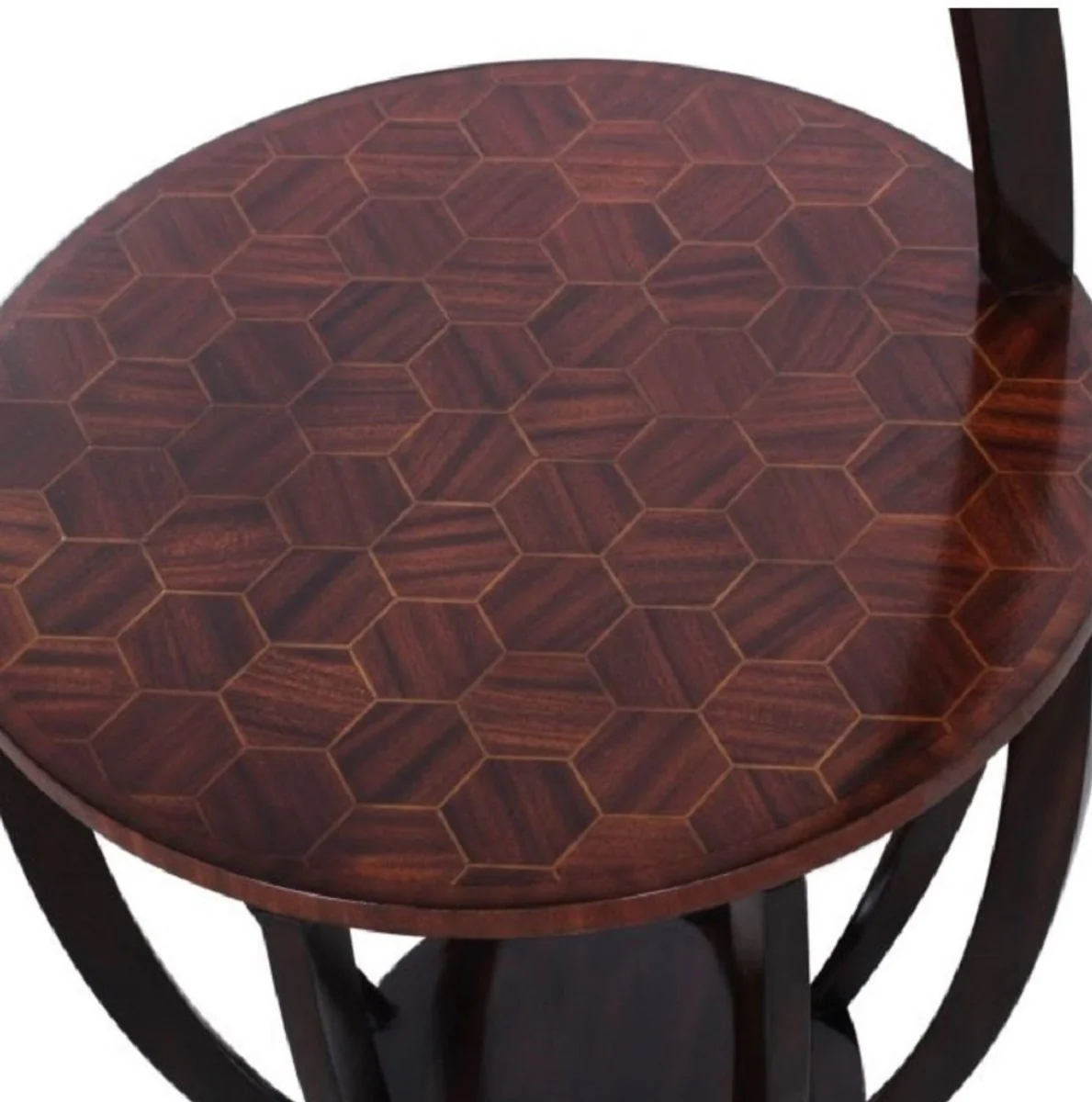 Luxus Beistelltisch Dunkelbraun / Braun Ø 50 x H. 88 cm - Kleiner Getränke Tisch mit Tragegriff