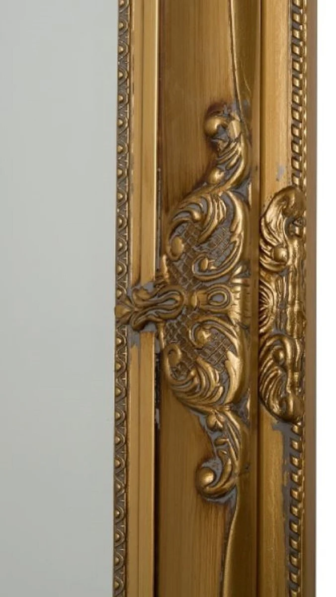 Barock Wandspiegel Gold 72 x H. 132 cm - Handgefertigter Barock Spiegel mit Holzrahmen und wunderschönen Verzierungen