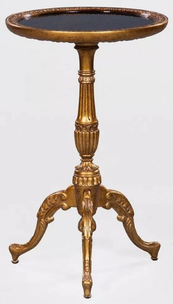 Luxus Barock Beistelltisch im chinesischen Stil Antik Gold / Schwarz - Barock Möbel