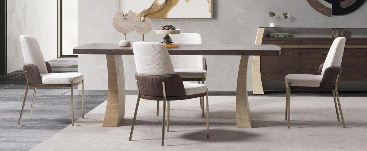 Luxus Esszimmer Set - 1 Luxus Esstisch und 6 Luxus Esszimmer Stühle