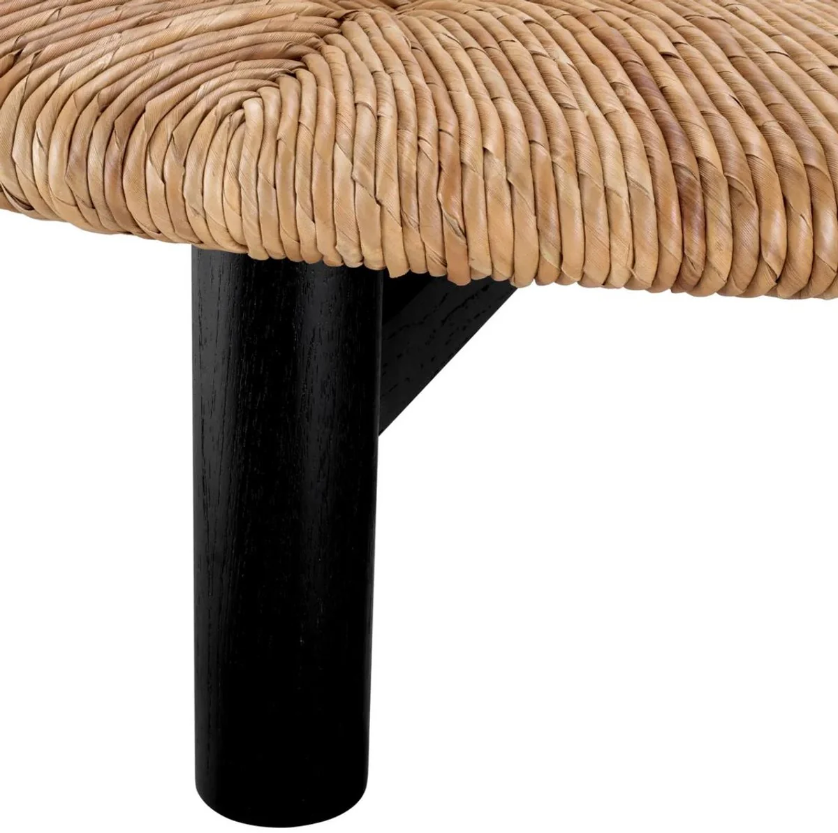Luxus Couchtisch Naturfarben / Schwarz Ø 100 x H. 30,5 cm - Runder Wohnzimmertisch - Wohnzimmer Möbel - Luxus Möbel - Luxus Einrichtung
