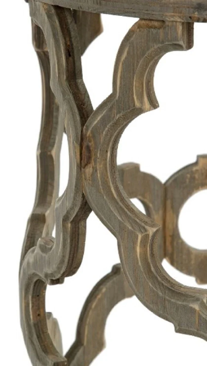 Designer Beistelltisch Braun Ø 40 x H. 54 cm - Moderner Runder Holztisch