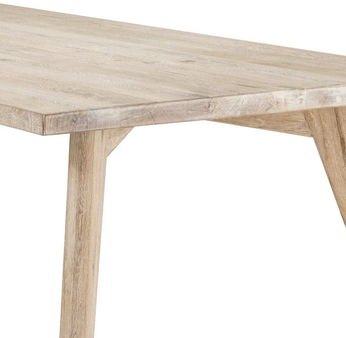 Luxus Massivholz Esstisch Naturfarben 280 x 110,5 x H. 76 cm - Rechteckiger Eichenholz Küchentisch - Massivholz Esszimmer Möbel - Luxus Qualität