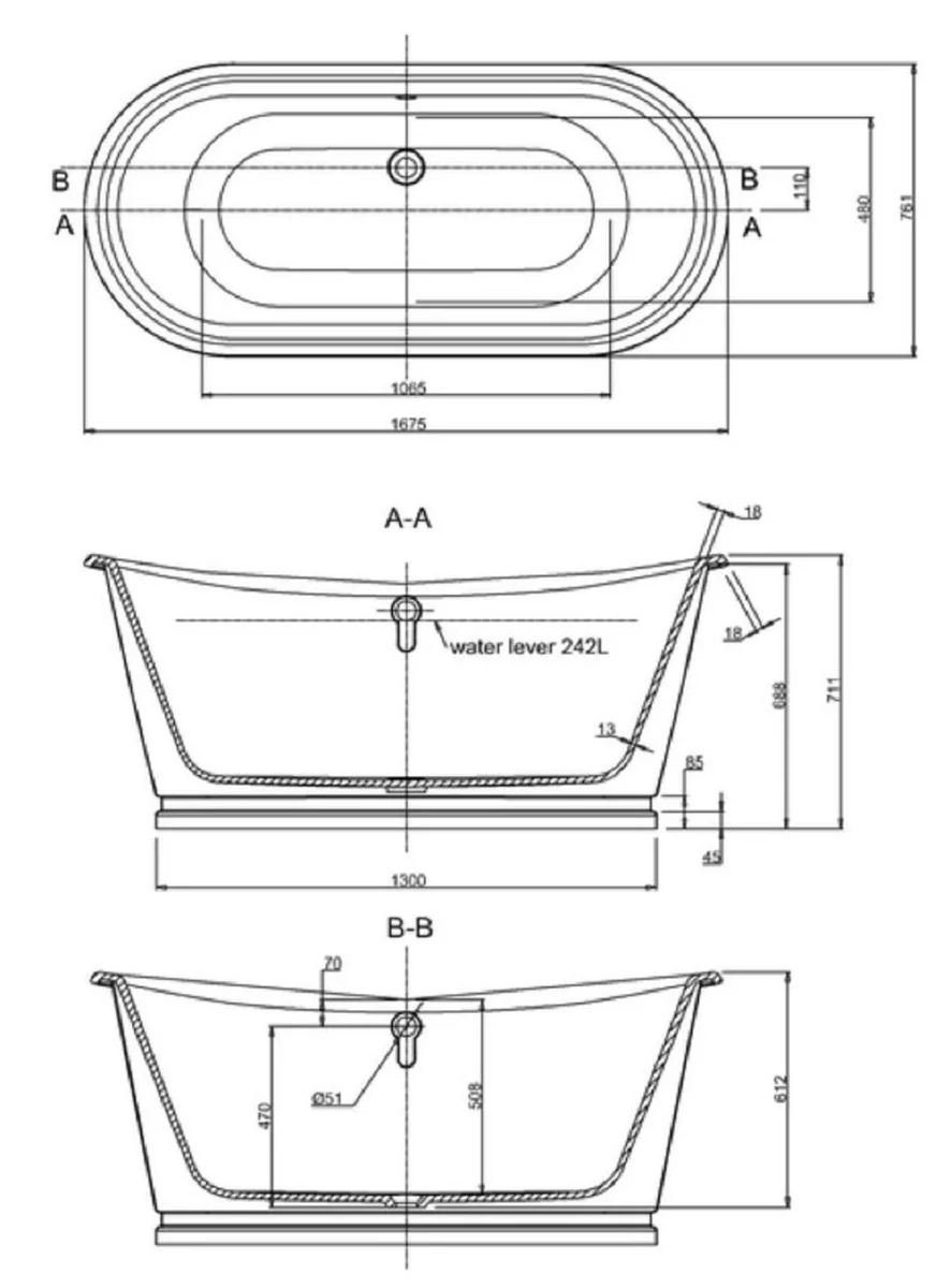 Luxus Jugendstil Badewanne Gold / Weiß 167,5 x 76,1 x H. 71,1 cm - Freistehende Retro Badewanne - Luxus Jugendstil Badezimmer Möbel