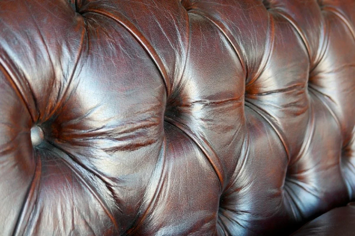 Luxus Chesterfield Leder Sofa 240 x 100 x H. 80 cm - Verschiedene Farben - Echtleder Wohnzimmer Sofa - Chesterfield Wohnzimmer Möbel