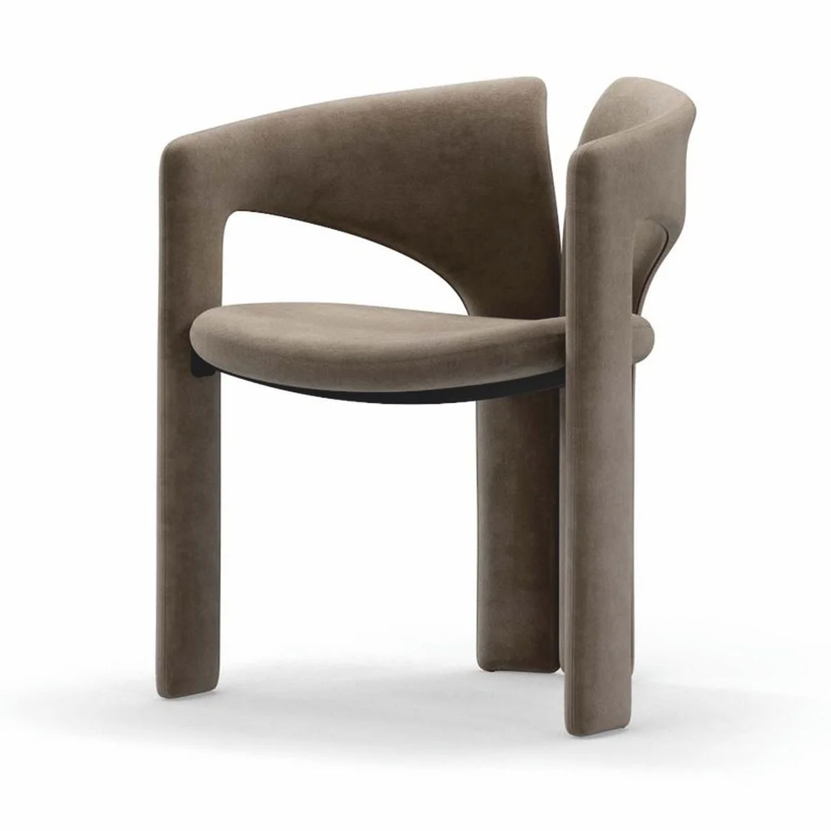 Luxus Esszimmer Stuhl mit Armlehnen Braun H. 76 cm - Esszimmer Möbel