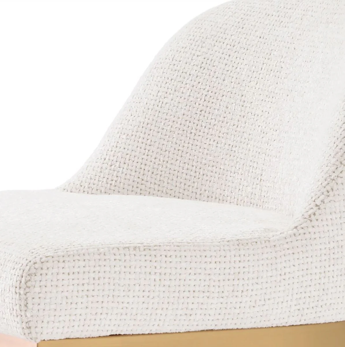 Luxus Barstuhl Cremeweiß / Messing 53 x 51 x H. 93 cm - Gepolsterter Edelstahl Barhocker - Bar Möbel - Luxus Möbel - Luxus Qualität