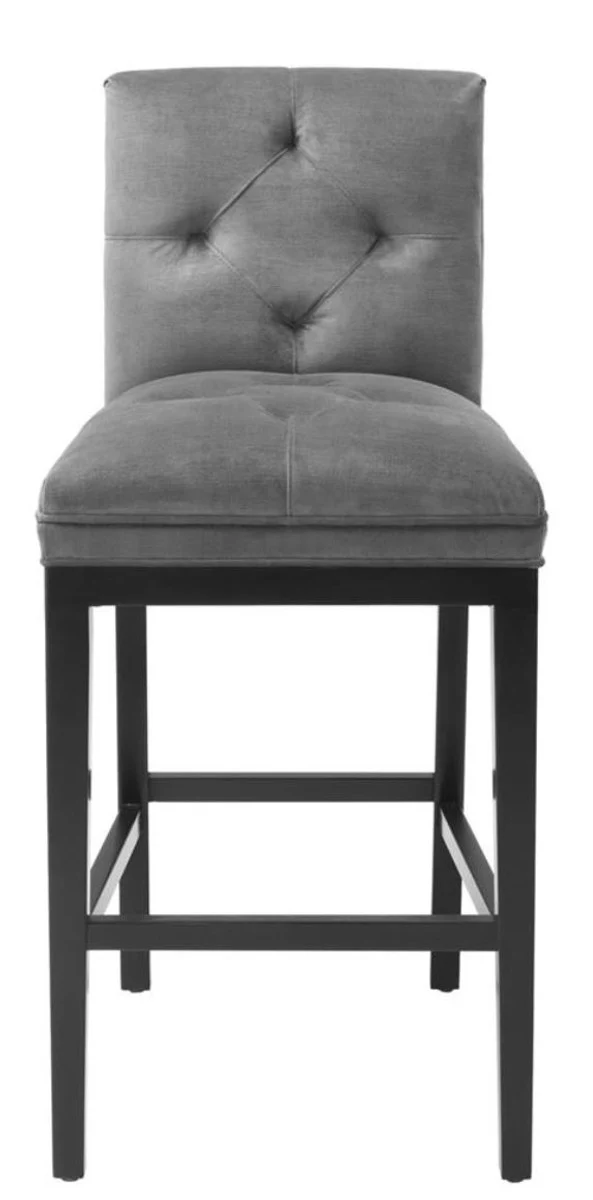 Luxus Barstuhl Dunkelgrau / Schwarz 51 x 63 x H. 110 cm - Hotel Restaurant Club Möbel