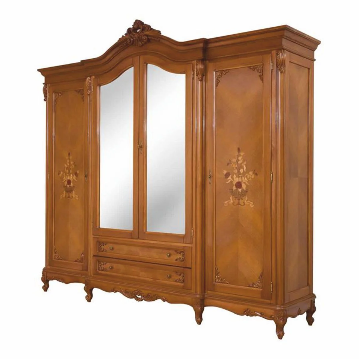 Luxus Barock Schlafzimmer Schrank Braun 260 cm - Barockstil Schlafzimmer Möbel