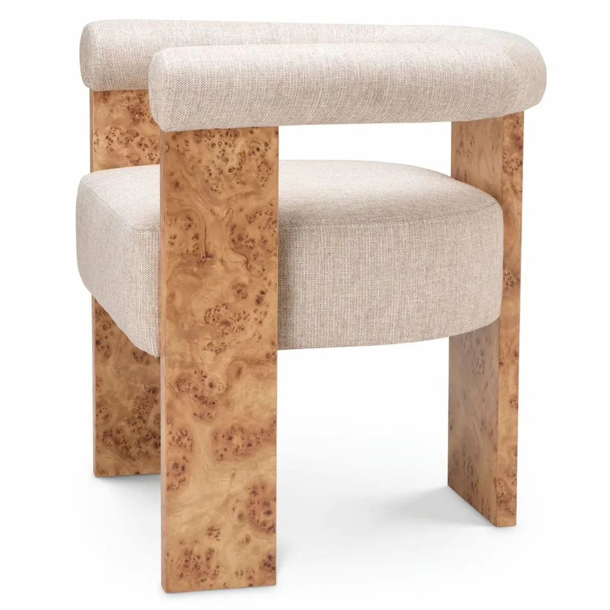 Luxus Esszimmer Stuhl mit Armlehnen Naturfarben / Hellbraun