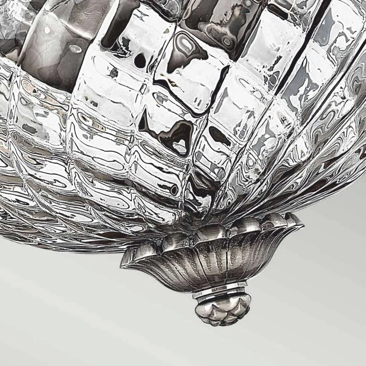 Barock Kristall Deckenleuchte Antik Silber Ø 30,5 cm