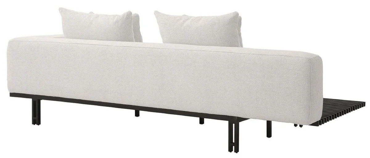 Luxus Sofa Creme / Bronze 233 x 104 x H. 60,5 cm - Modernes Wohnzimmer Sofa Rechte Seite - Hotel Sofa - Luxus Qualität