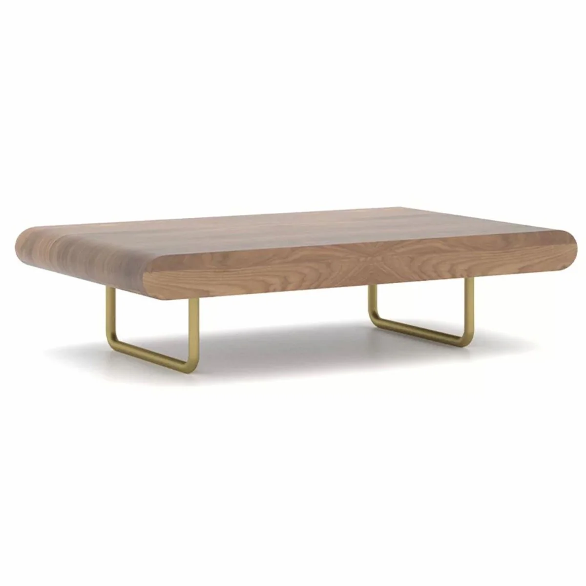 Luxus Couchtisch Braun / Messing 140-210 cm - Ausziehbarer Wohnzimmertisch